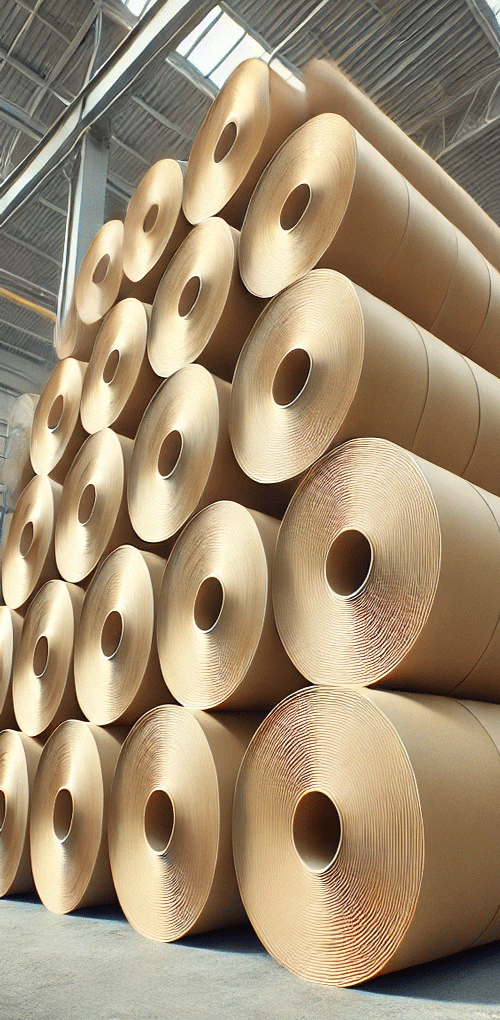 Illustration of fluting paper showing the wavy corrugated medium